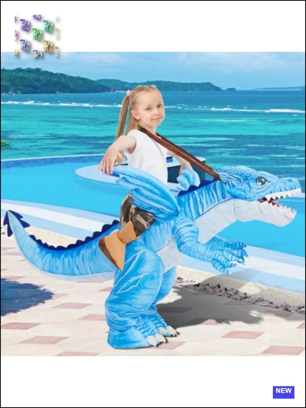 Inflatable Dinosaur Costume for Kids Halloween Boys Girls Blow Up Funny Cosplay